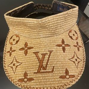 LOUIS VUITTON VIZIERE MONOGRAM SUN VISOR RAFFIA HEAD